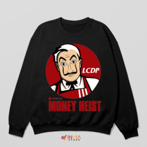 Salvador Dalí Mask Money Heist x KFC Black Sweatshirt