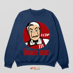 Salvador Dalí Mask Money Heist x KFC Navy Sweatshirt