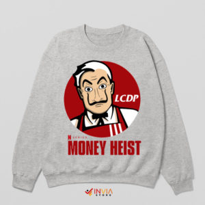 Salvador Dalí Mask Money Heist x KFC Sport Grey Sweatshirt