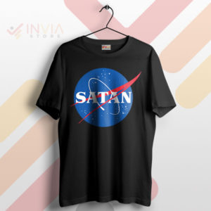 Satanic Space Mission NASA Logo Black T-Shirt