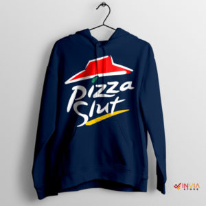 Saucy Sensation Pizza SLut Meme Navy Hoodie