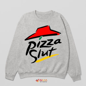 Saucy Slice Pizza SLut Meme Sport Grey Sweatshirt