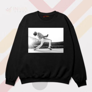 Sensational Live Aid '85 Freddie On Stage Black Sweatshirt