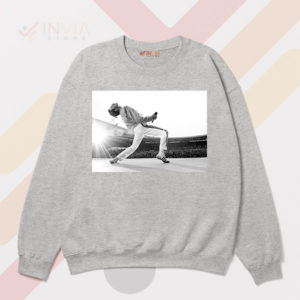 Sensational Live Aid '85 Freddie On Stage Sport Grey Sweatshirt