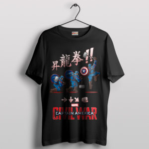 Shoryuken Captain America's Punch Black T-Shirt
