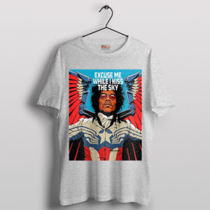 Sky-Kissing Jimi Hendrix Purple Haze Sport Grey T-Shirt