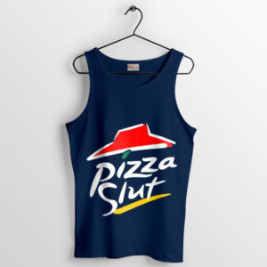 Slice And Style Pizza Slut Logo Navy Tank Top
