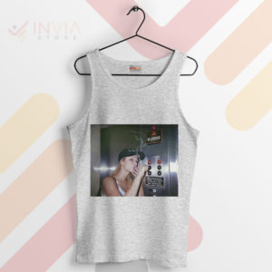 Smoking Meme in The Elevator Paris Hilton Sport Grey Tank Top