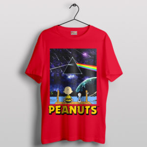 Snoopy on the Dark Side Pink Floyd Red T-Shirt