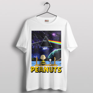Snoopy on the Dark Side Pink Floyd White T-Shirt