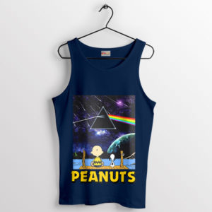 Snoopy's Floydian Trip To The Moon Navy Tank Top