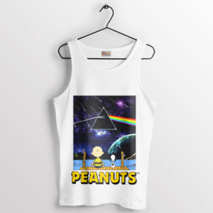 Snoopy's Floydian Trip To The Moon White Tank Top