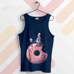 Some Fun with Homer Donut Paradise Navy Tank Top