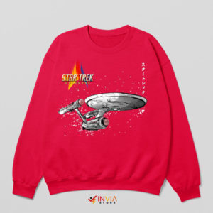 Space Odyssey Ukiyo-e Star Trek Red Sweatshirt
