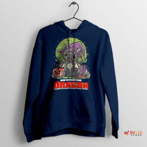 Spooky Snooze Toothless And Pumpkin Navy Hoodie