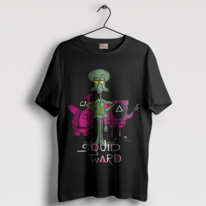 Squidward Hilarious Escape Squid Game Black T-Shirt