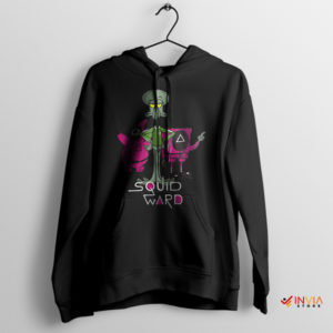 Squidward's Twist on Squid Game Black Hoodie