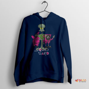 Squidward's Twist on Squid Game Navy Hoodie