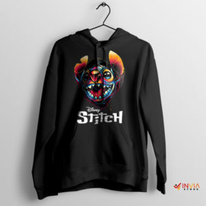 Stand Out with Stitch Colorful Friend Black Hoodie