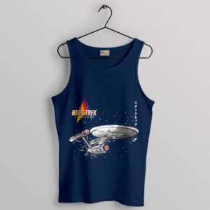 Starship Hokusai Ukiyo-e Enterprise Navy Tank Top