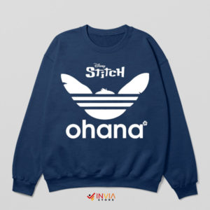 Stitch Head Stripes Ohana x Adidas Navy Sweatshirt