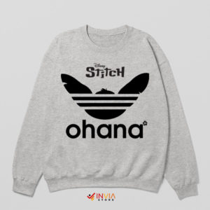 Stitch Head Stripes Ohana x Adidas Sport Grey Sweatshirt