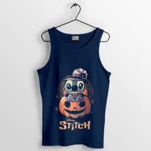 Stitch's Halloween Magic Pumpkin Navy Tank Top