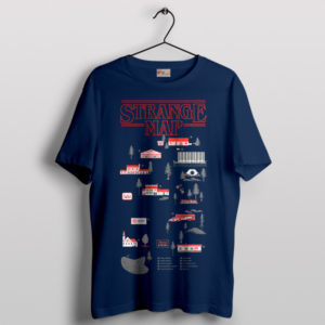Stranger Things Maps Mystery Adventure Navy T-Shirt