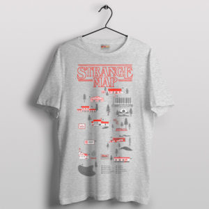 Stranger Things Maps Mystery Adventure Sport Grey T-Shirt