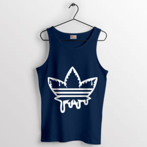 Style Cannabis Leaf Three Stripes Navy Tank Top