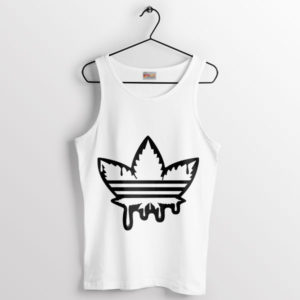 Style Cannabis Leaf Three Stripes White Tank Top