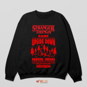 Summer at Camp Upside Down Hawkins Black Sweatshirt