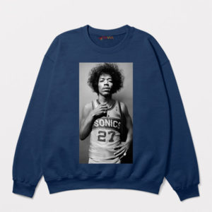 SuperSonics Legend Jimi Hendrix 27 Navy Sweatshirt