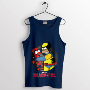 Superheroes Bartpool and WolvHomer Navy Tank Top