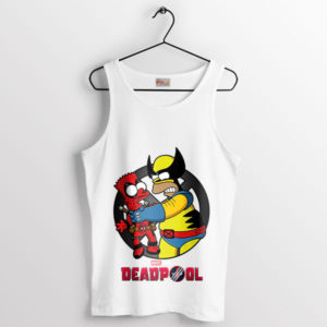 Superheroes Bartpool and WolvHomer White Tank Top