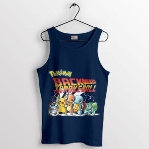 Team-Up Pokemon to the Future Navy Tank Top