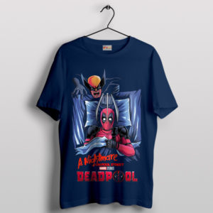 Terror Wolverine And Deadpool Nightmare Navy T-Shirt