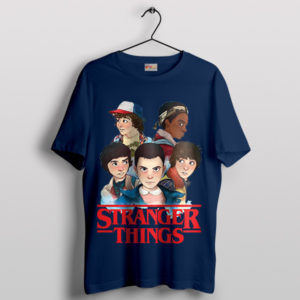 The Gang Stranger Things Series Art Edition Navy T-Shirt