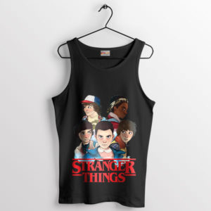 The Gang Upside Down Stranger Things Black Tank Top