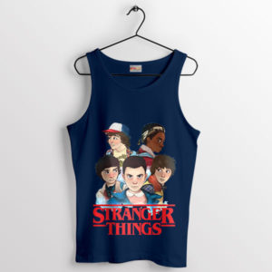 The Gang Upside Down Stranger Things Navy Tank Top