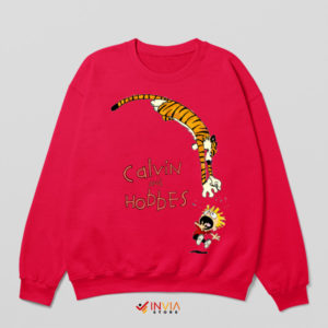 The Great Escape Calvin and Hobbes Red Sweatshirt