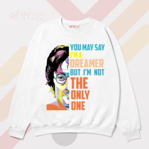 The Imagine Inspiration Lennon Art White Sweatshirt