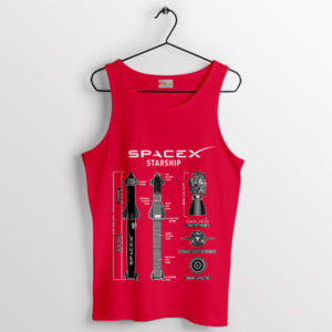 The SpaceX Starship Blueprint Exposed Red Tank Top