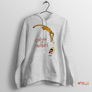 Their Grand Adventure Calvin and Hobbes Sport Grey Hoodie