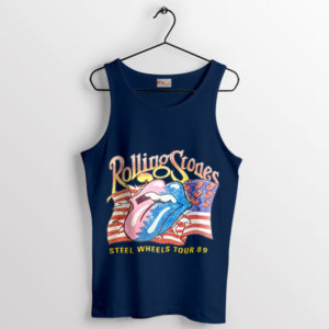 Timeless Steel Wheels Tour '89 Navy Tank Top