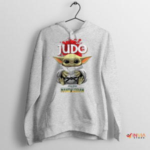 Tiny Warrior Baby Yoda Judo Master Sport Grey Hoodie