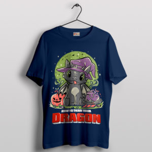 Toothless Halloween Harvest Pumpkin Navy T-Shirt