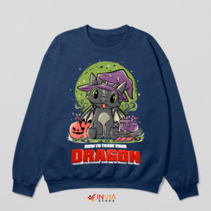 Trick or Treat Toothless Pumpkin Navy Sweatshirt