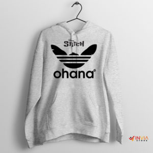 Triple Stripe Ohana Stitch Head Adidas Sport Grey Hoodie