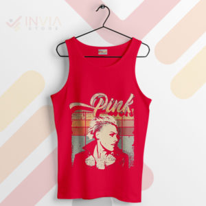 Try Old School Pink Fan Art Retro Red Tank Top